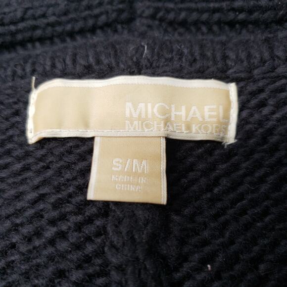 Michael Michael Kors Poncho Sweater Womens Small/Medium Black Knit Cowl Neck - Picture 3 of 16